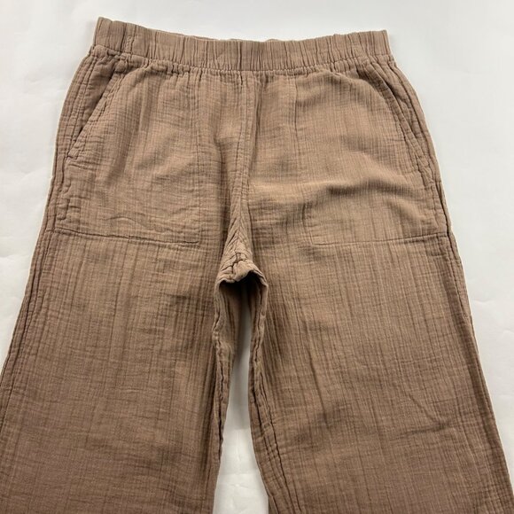 Gap Cocoa Brown Cotton Gauze Wide Leg Lounge Pant M - Picture 2 of 7